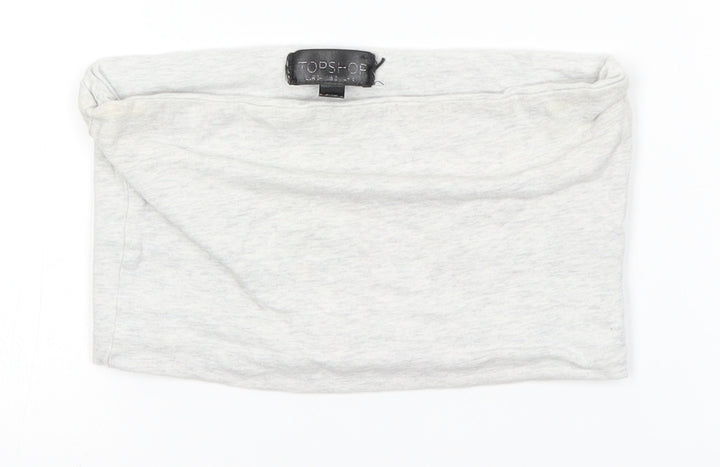Topshop Womens Grey   Cropped Blouse Size 6