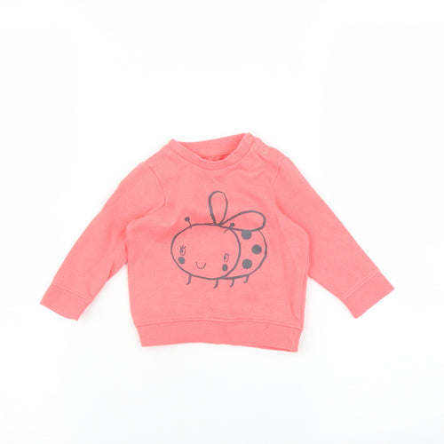 F&F Girls Pink   Pullover Jumper Size 0-3 Months  - Bee