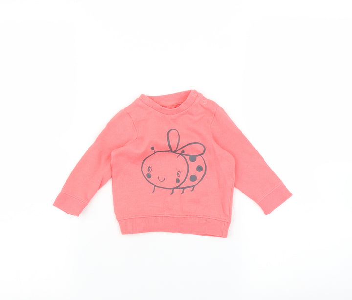 F&F Girls Pink Pullover Jumper Size 0-3 Months - Bee