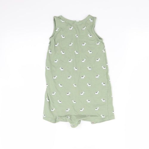 H&M Girls Green   Playsuit One-Piece Size 3-4 Years  - Zebra print