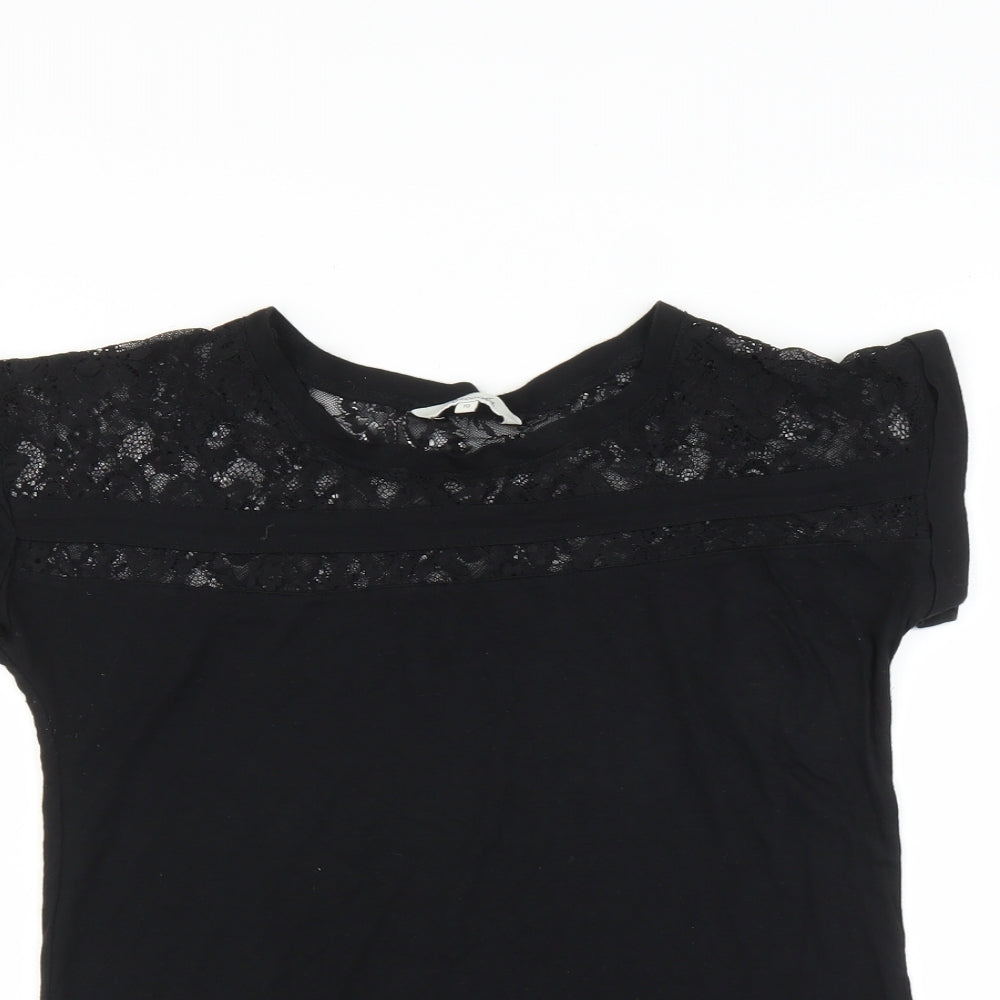 Peacocks Womens Black   Basic T-Shirt Size 10