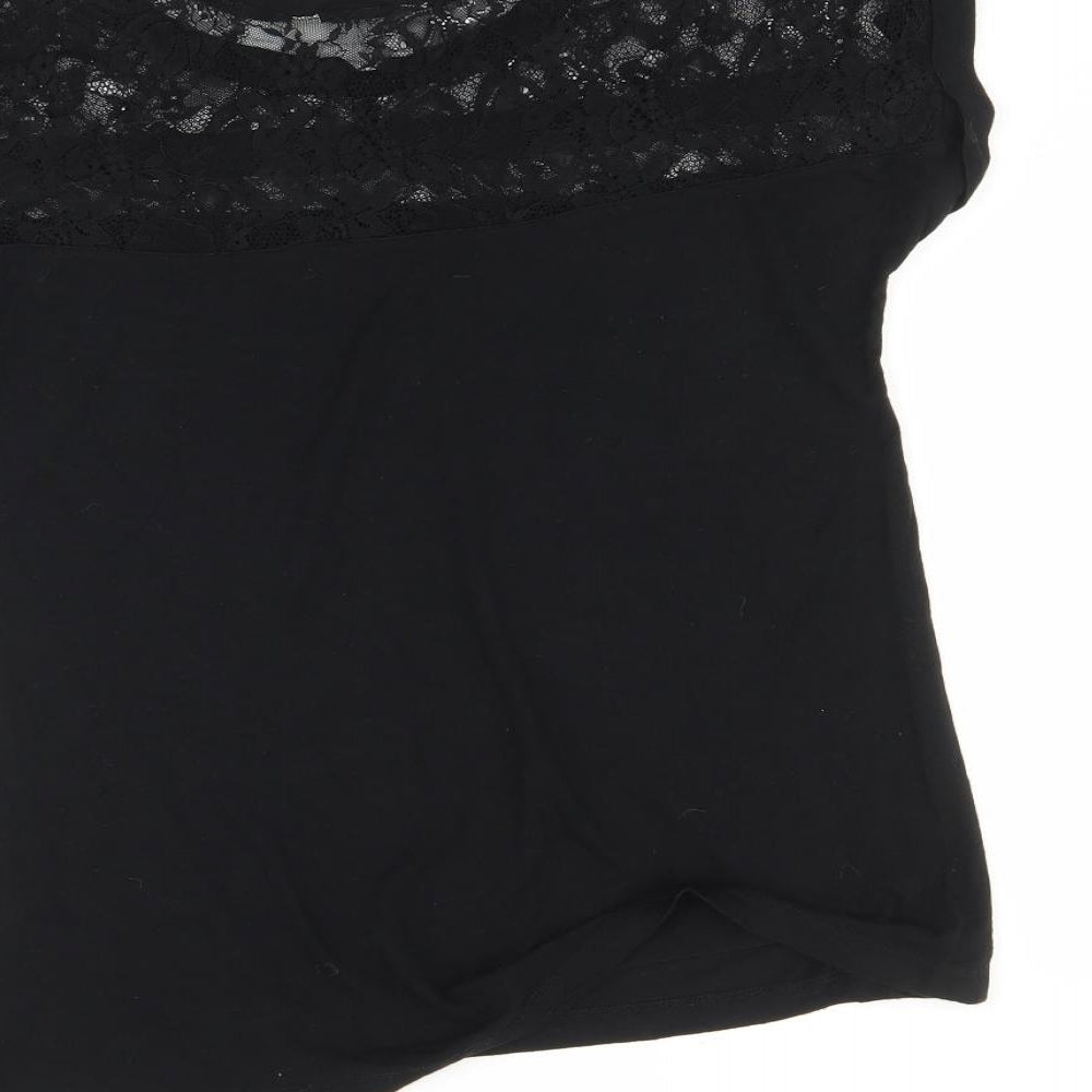 Peacocks Womens Black   Basic T-Shirt Size 10