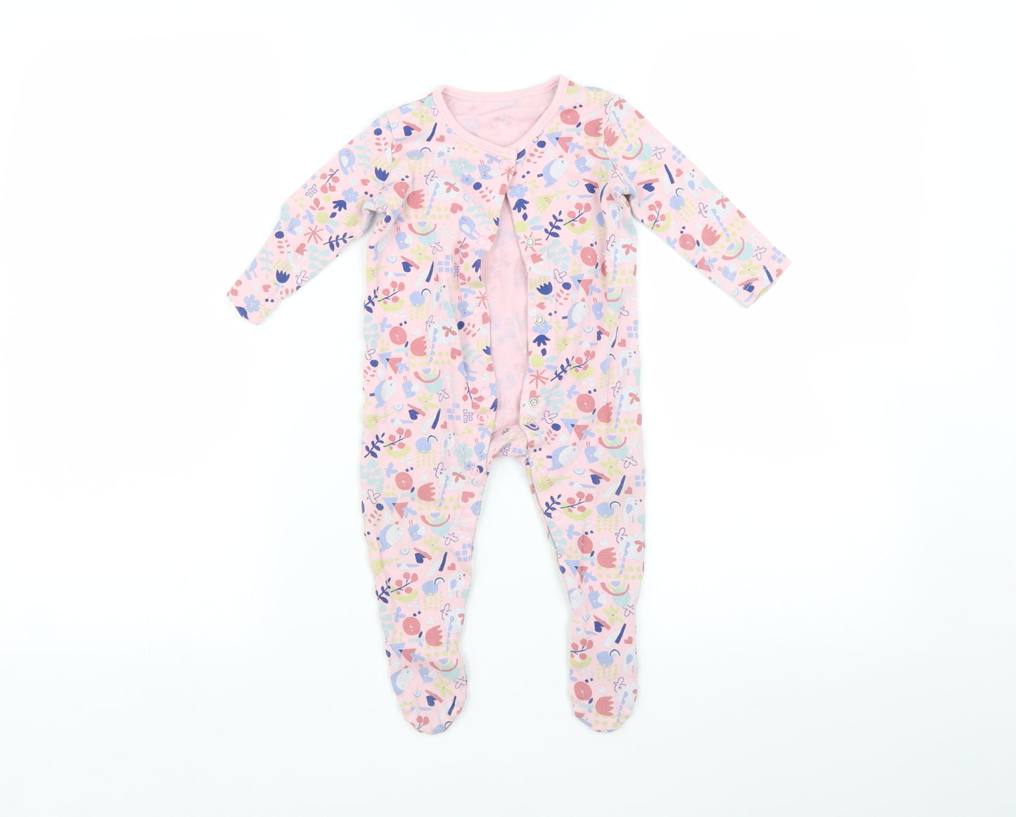George  Pink   Babygrow One-Piece Size 6-9 Months  - Bird print