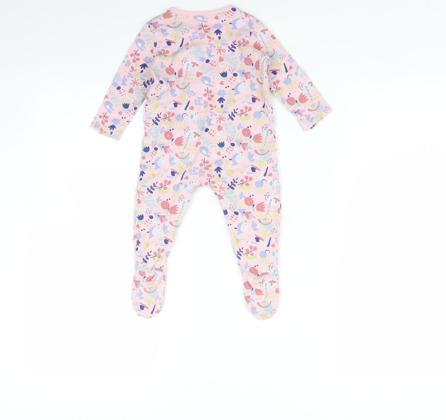 George  Pink   Babygrow One-Piece Size 6-9 Months  - Bird print