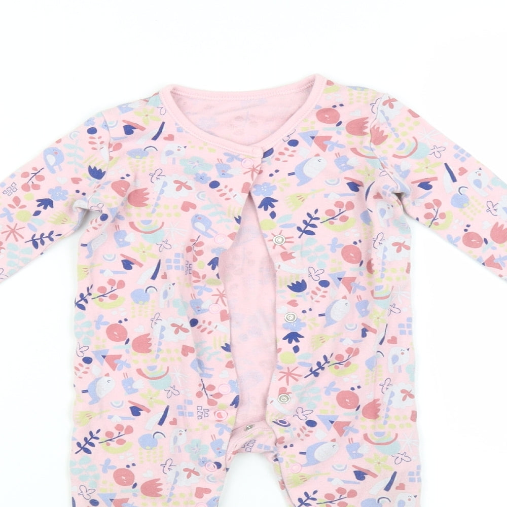 George  Pink   Babygrow One-Piece Size 6-9 Months  - Bird print