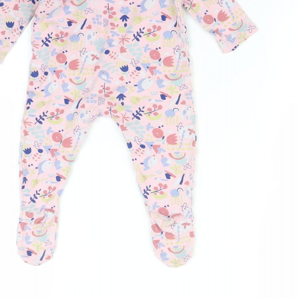 George  Pink   Babygrow One-Piece Size 6-9 Months  - Bird print