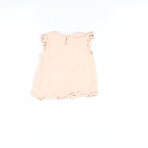 George Baby Pink   Basic T-Shirt Size 6-9 Months  - Bird print