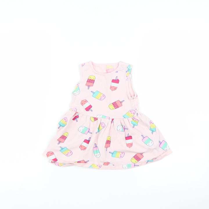 F&F Baby Pink Fit & Flare Size 9-12 Months - Ice lolly print