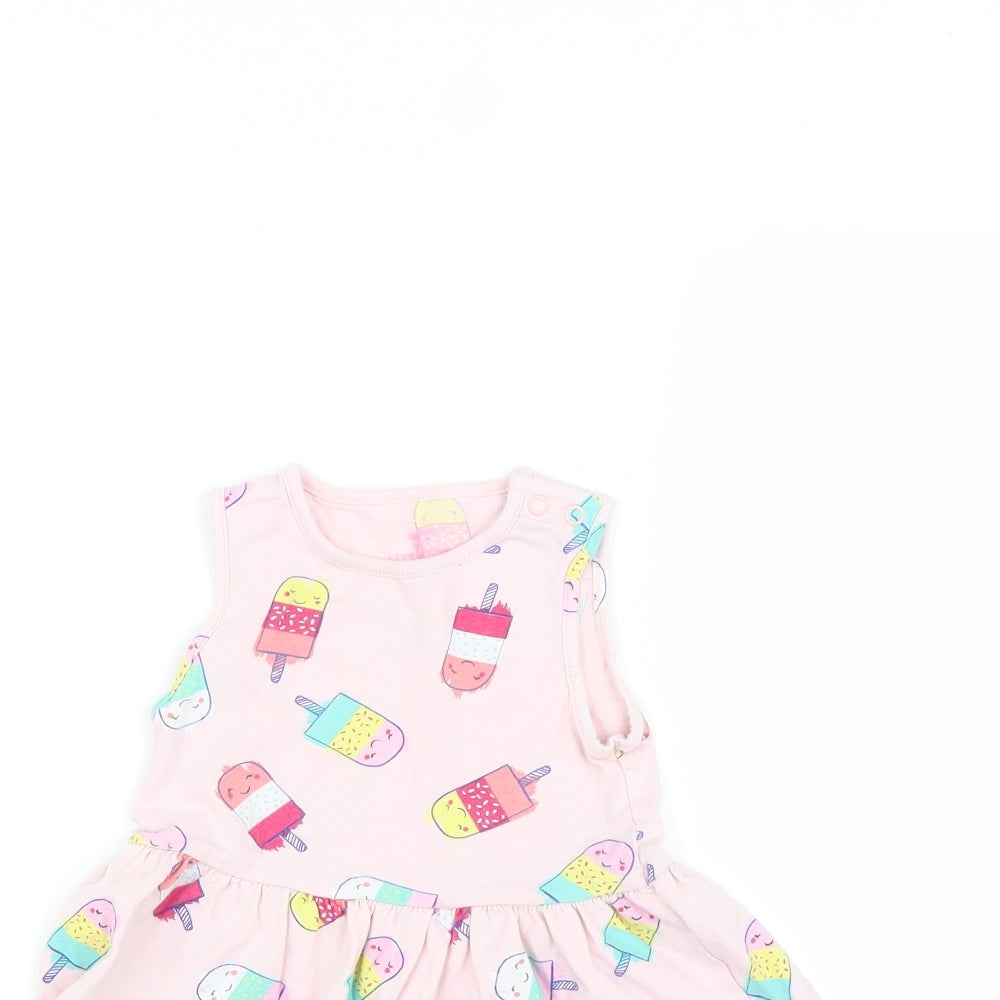 F&F Baby Pink   Fit & Flare  Size 9-12 Months  - Ice lolly print