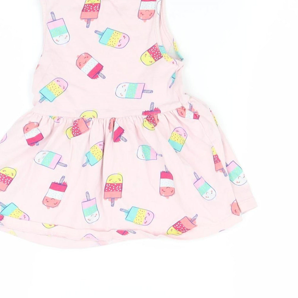 F&F Baby Pink   Fit & Flare  Size 9-12 Months  - Ice lolly print