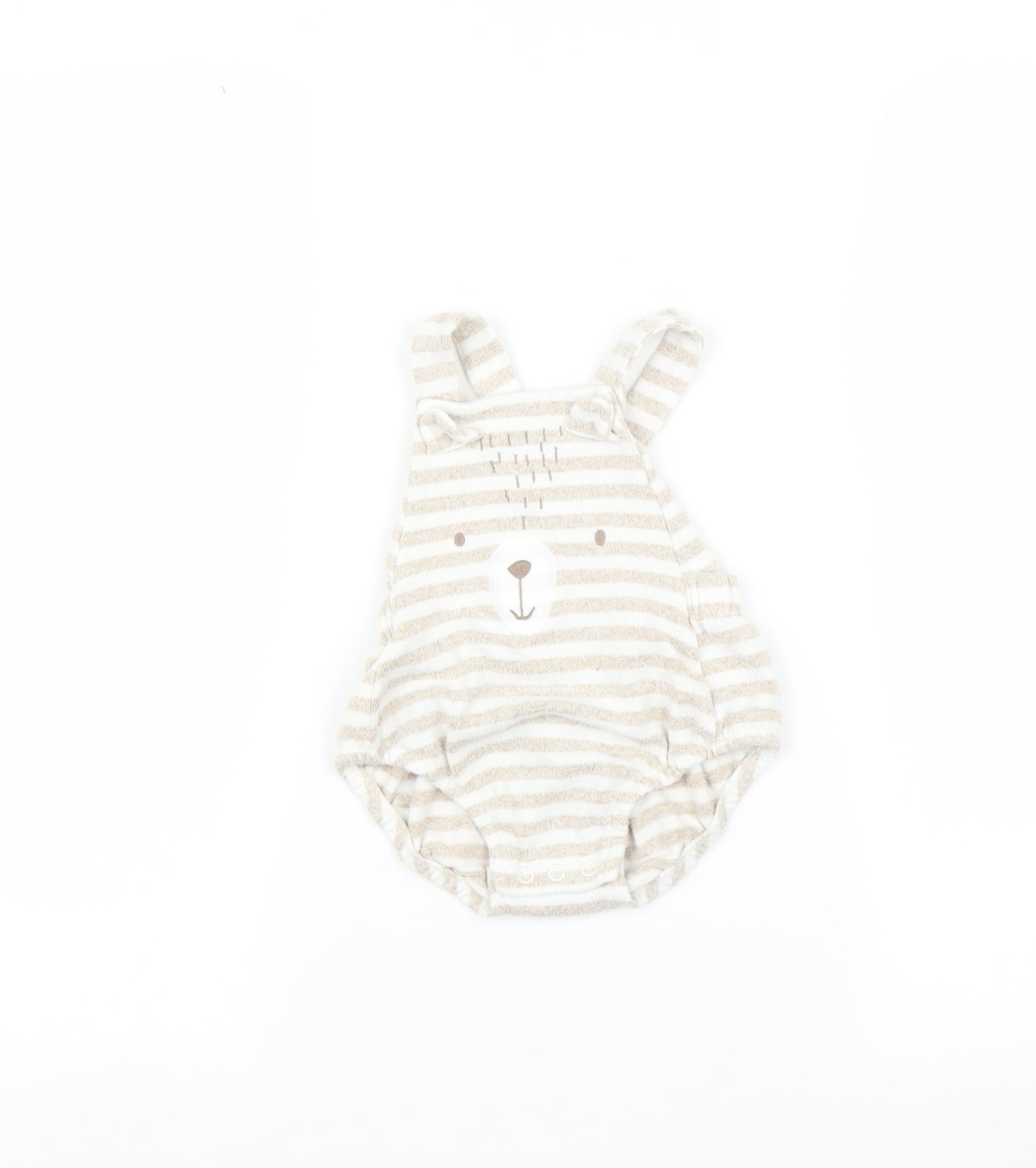 George Baby Multicoloured Striped  Babygrow One-Piece Size 9-12 Months  - Bear