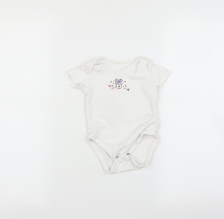 George Baby White   Babygrow One-Piece Size 9-12 Months  - Minnie Mouse