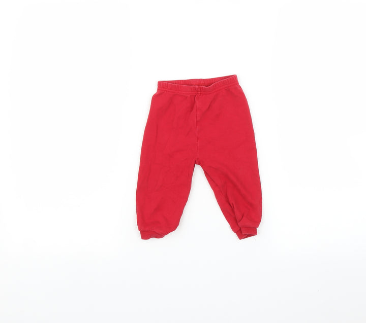 George Baby Red Jogger Trousers Size 9 Months