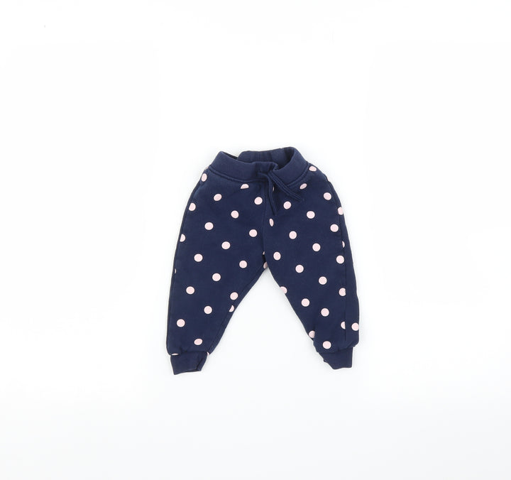 Primark Baby Blue Polka Dot Jogger Trousers Size 9 Months