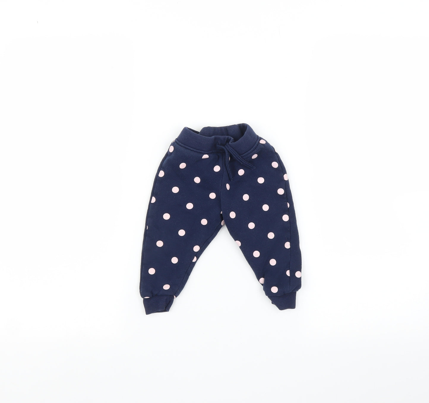 Primark Baby Blue Polka Dot  Jogger Trousers Size 9 Months