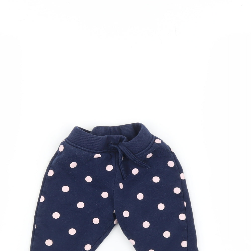 Primark Baby Blue Polka Dot  Jogger Trousers Size 9 Months