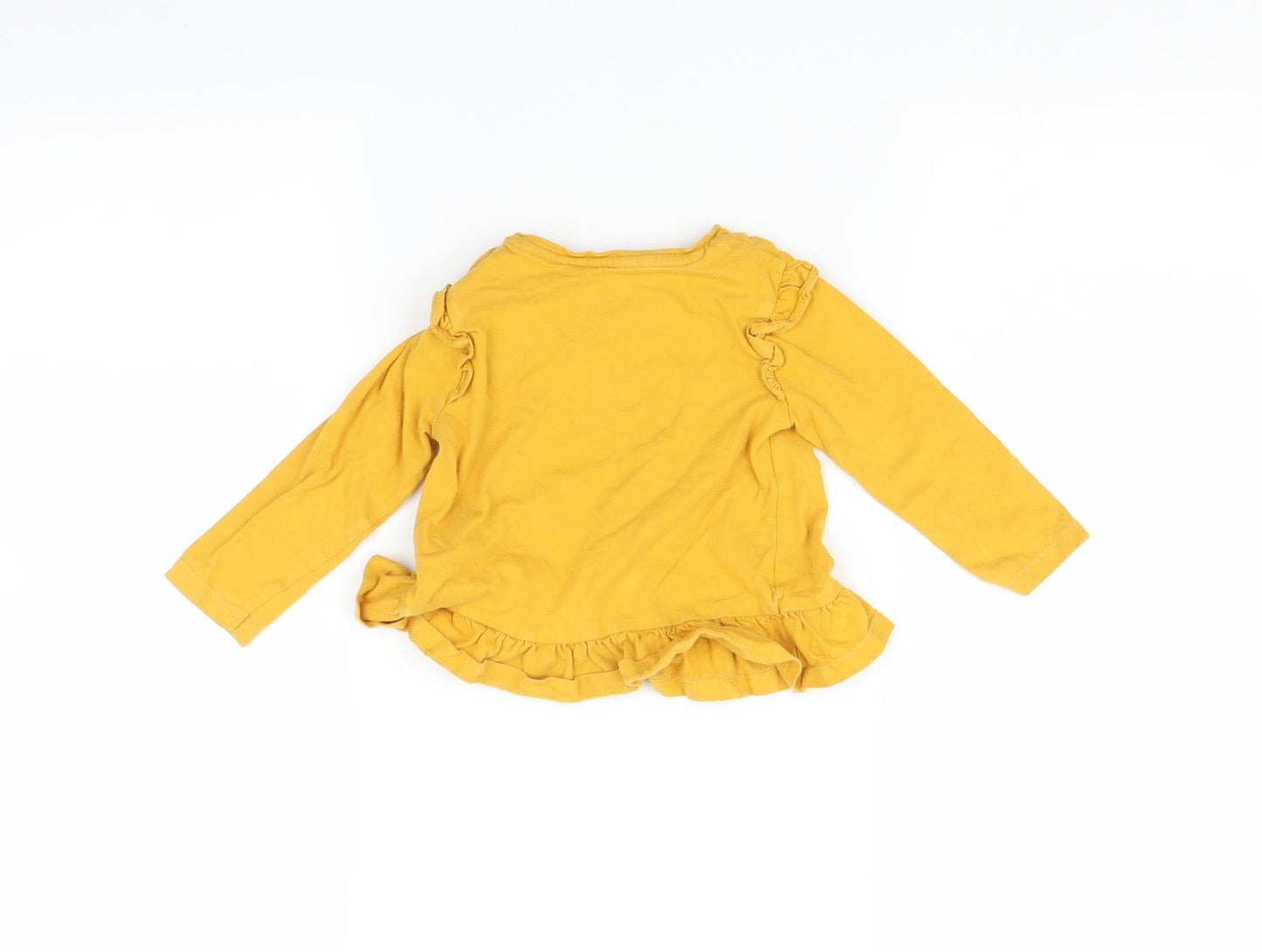 Primark Baby Yellow   Basic T-Shirt Size 9-12 Months  - HEDGEHOG