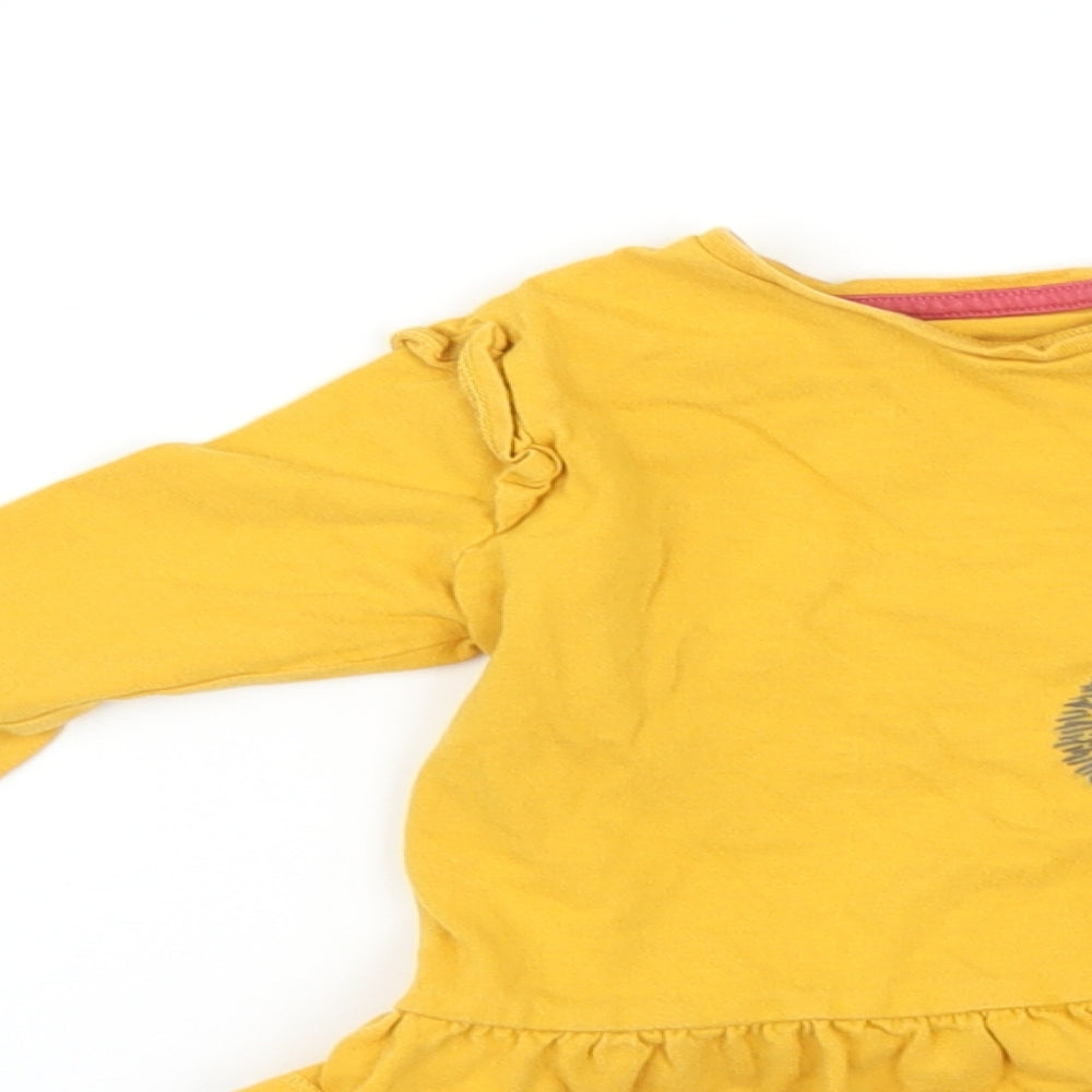 Primark Baby Yellow   Basic T-Shirt Size 9-12 Months  - HEDGEHOG