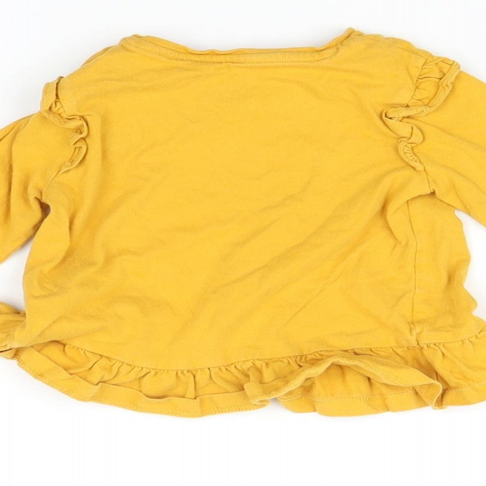 Primark Baby Yellow   Basic T-Shirt Size 9-12 Months  - HEDGEHOG