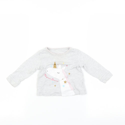 Primark Baby Multicoloured   Basic T-Shirt Size 12-18 Months  - unicorn