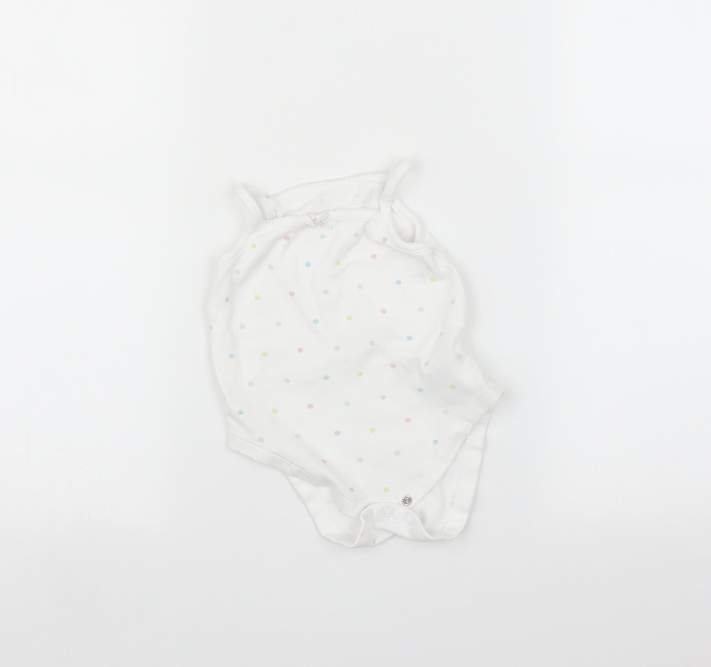 Primark Baby White Polka Dot  Babygrow One-Piece Size 9-12 Months