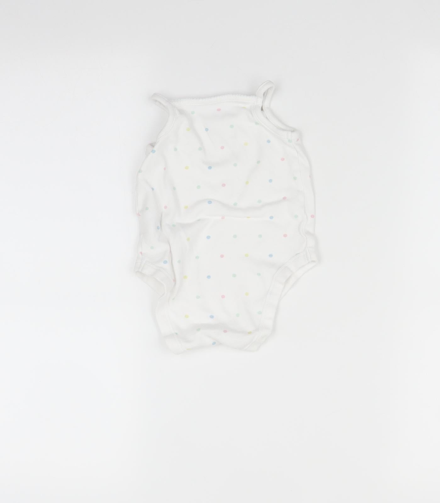 Primark Baby White Polka Dot  Babygrow One-Piece Size 9-12 Months