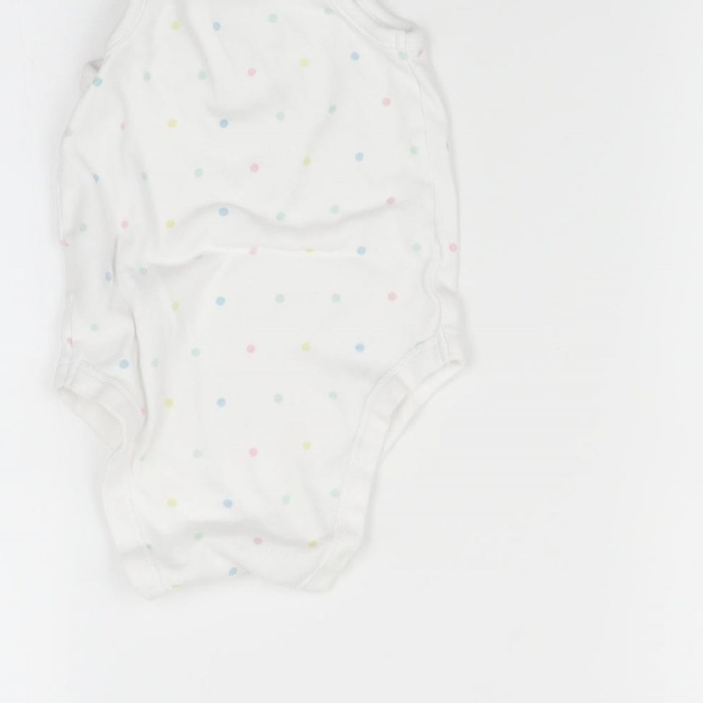 Primark Baby White Polka Dot  Babygrow One-Piece Size 9-12 Months