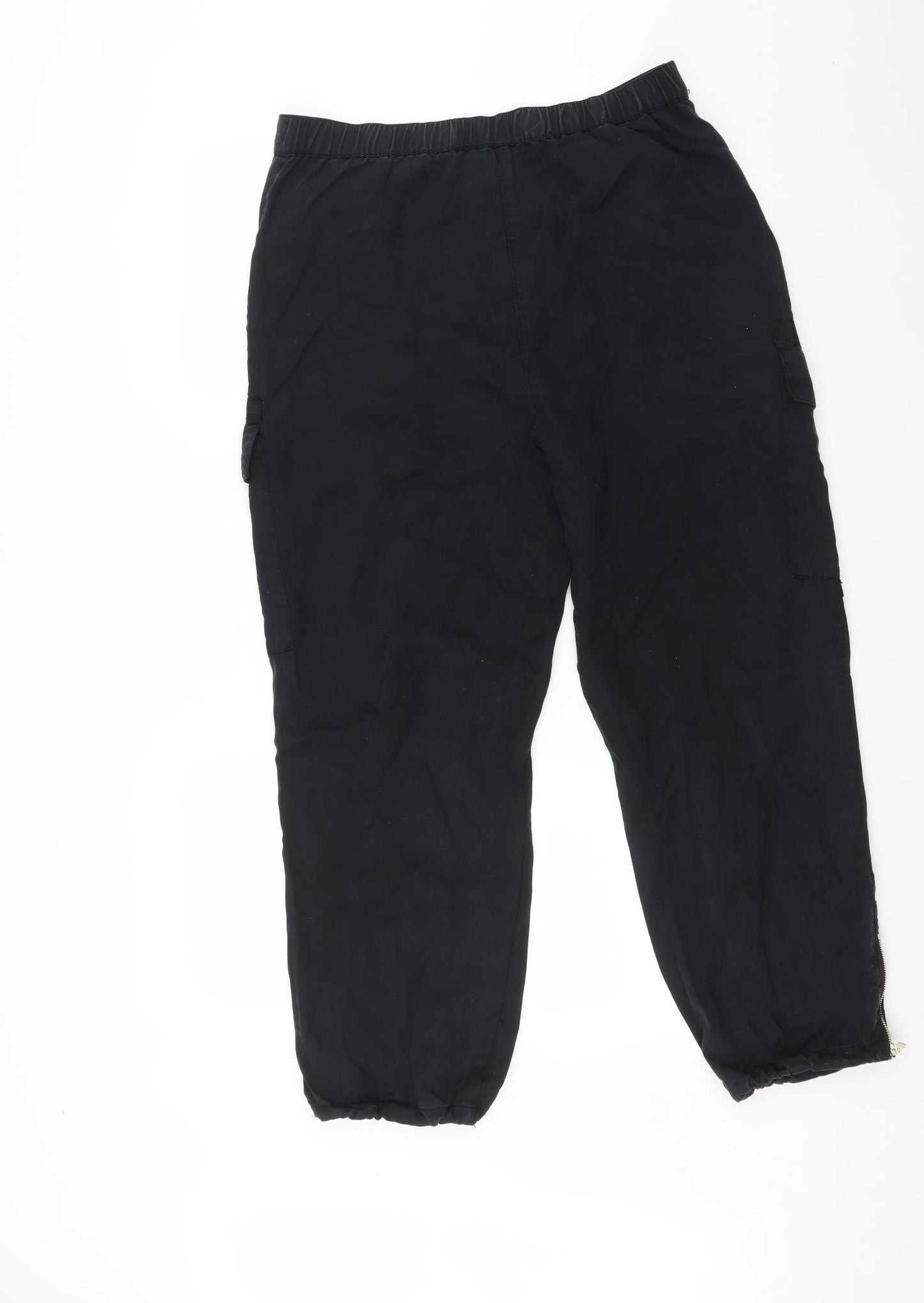River Island Womens Black   Cargo Trousers Size 14 L27 in