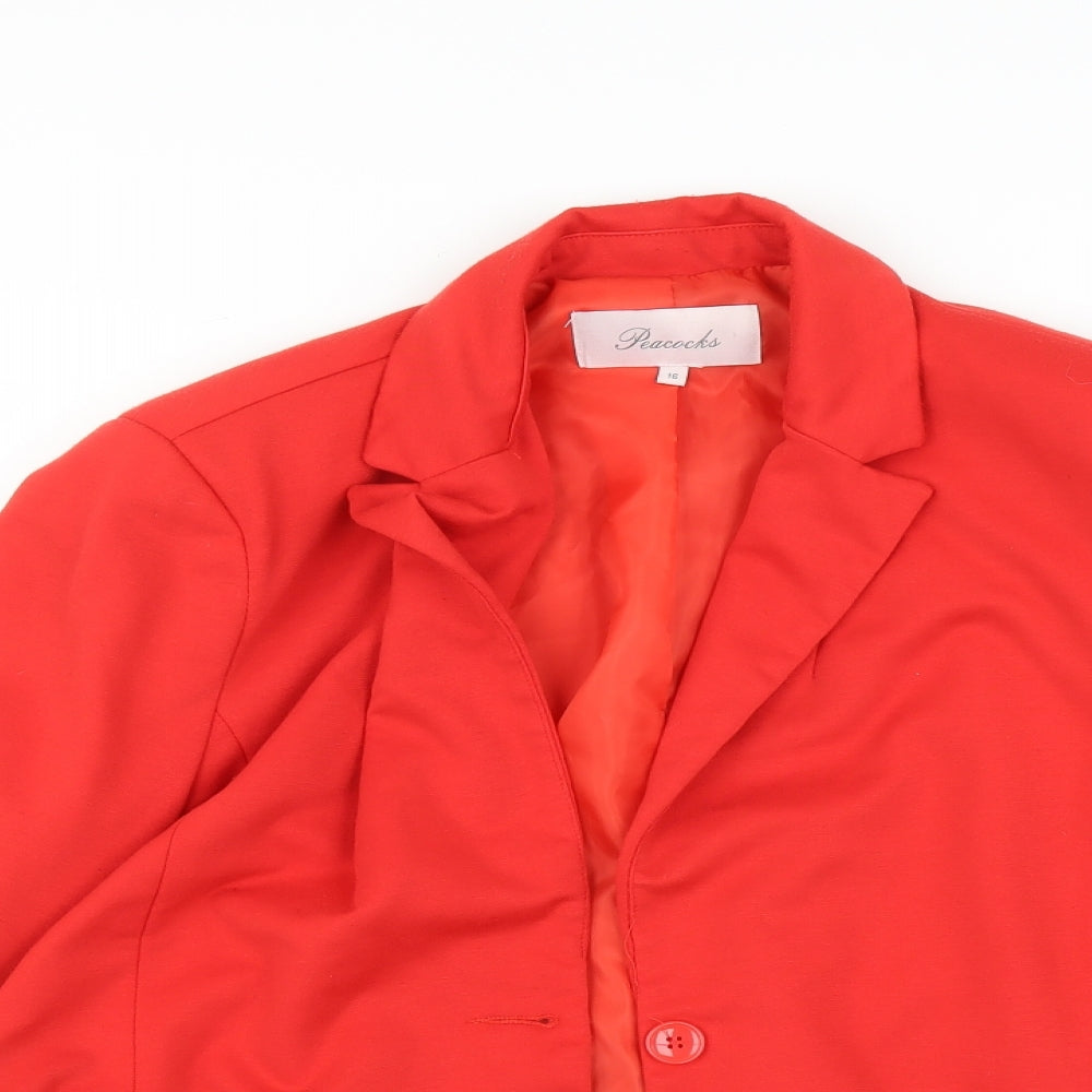 Peacocks Womens Red    Jacket Size 16