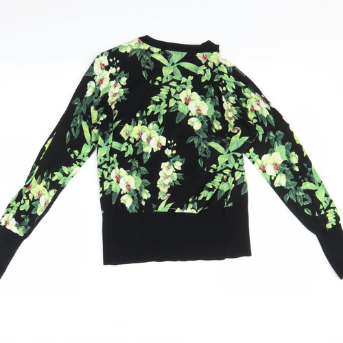 Oasis Womens Multicoloured Floral  Cardigan Jumper Size S