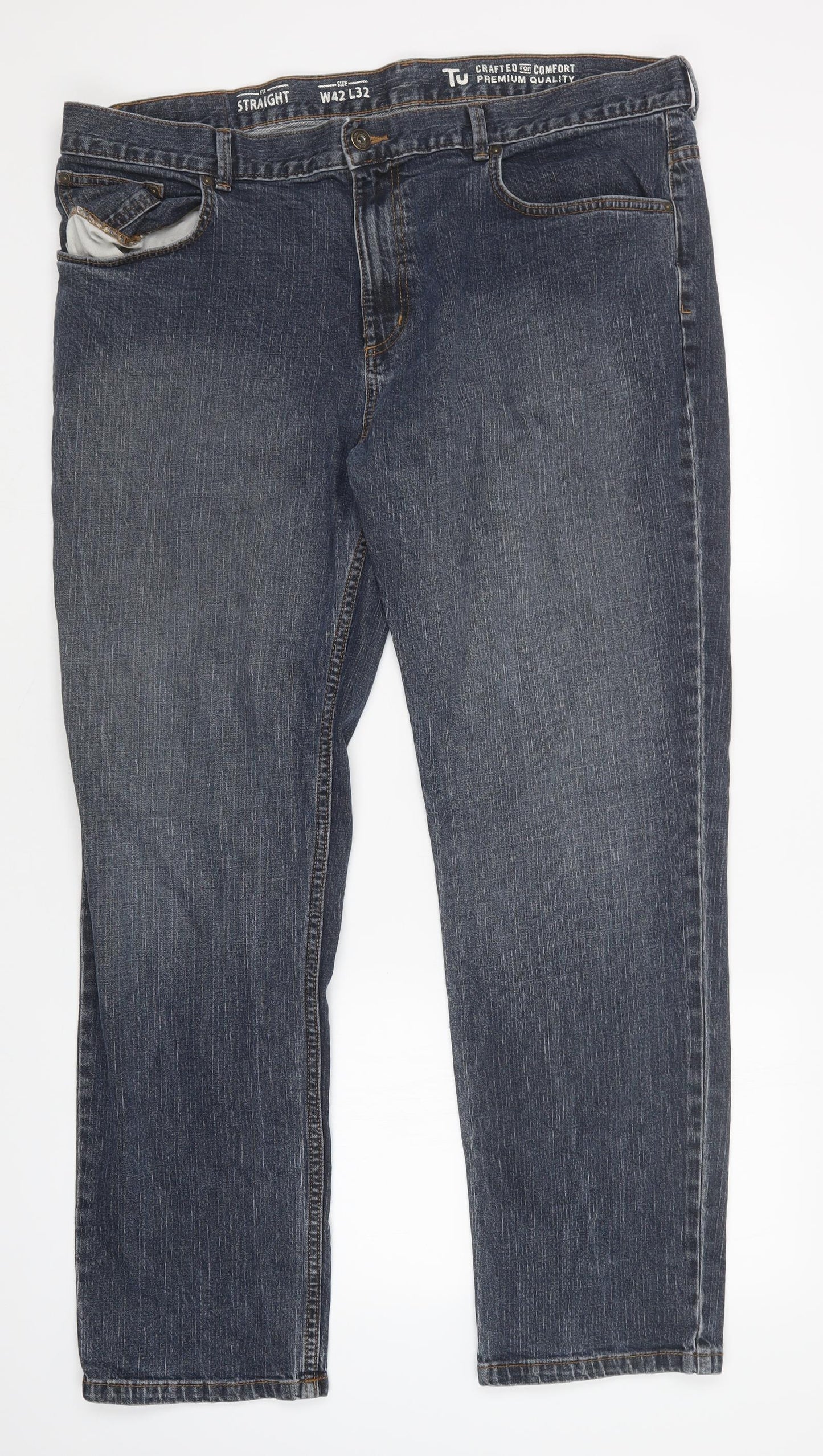 TU Mens Blue   Straight Jeans Size 42 L32 in
