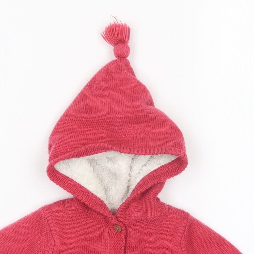 F&F Girls Pink   Full Zip Jumper Size 0-3 Months