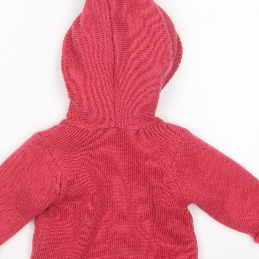 F&F Girls Pink   Full Zip Jumper Size 0-3 Months