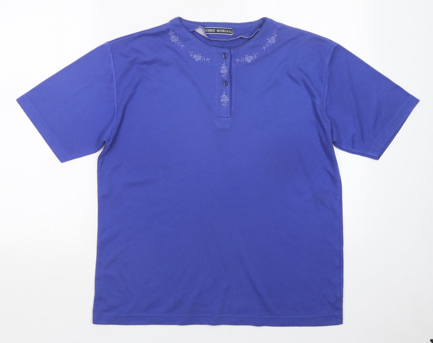 Debbie Morgan Womens Purple   Basic T-Shirt Size M