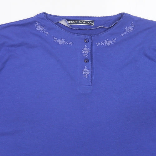 Debbie Morgan Womens Purple   Basic T-Shirt Size M