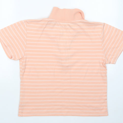 Image Womens Orange Striped  Basic Polo Size L