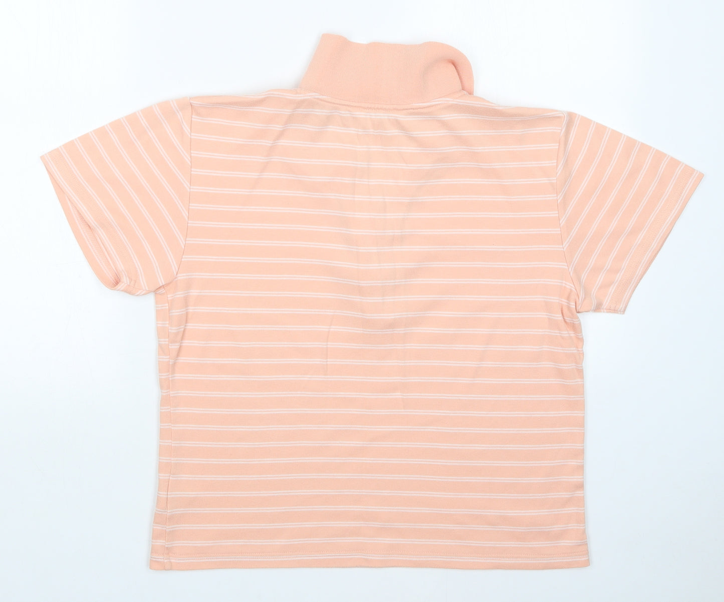 Image Womens Orange Striped  Basic Polo Size L