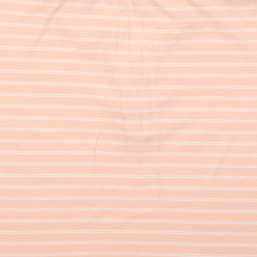 Image Womens Orange Striped  Basic Polo Size L