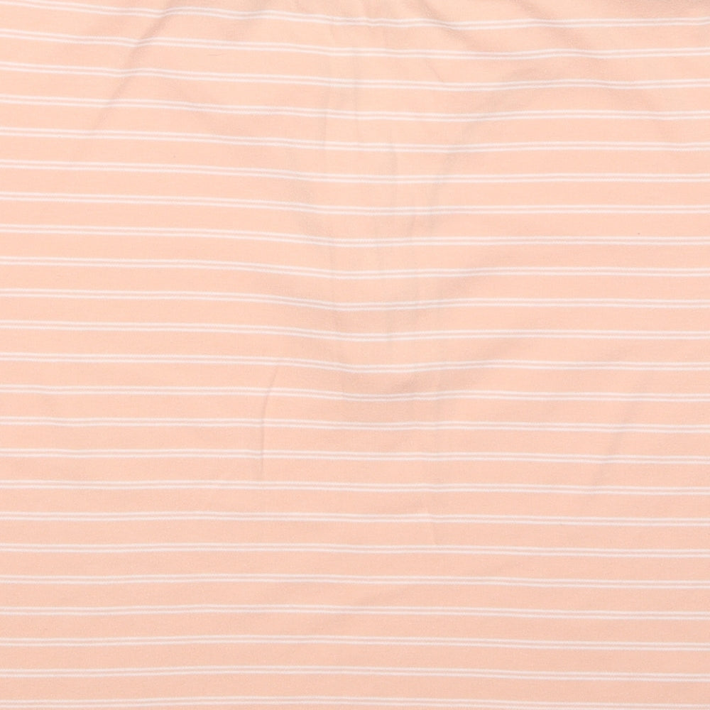 Image Womens Orange Striped  Basic Polo Size L