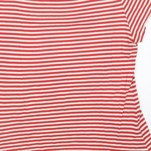 H&M Womens Red Striped  Basic T-Shirt Size L