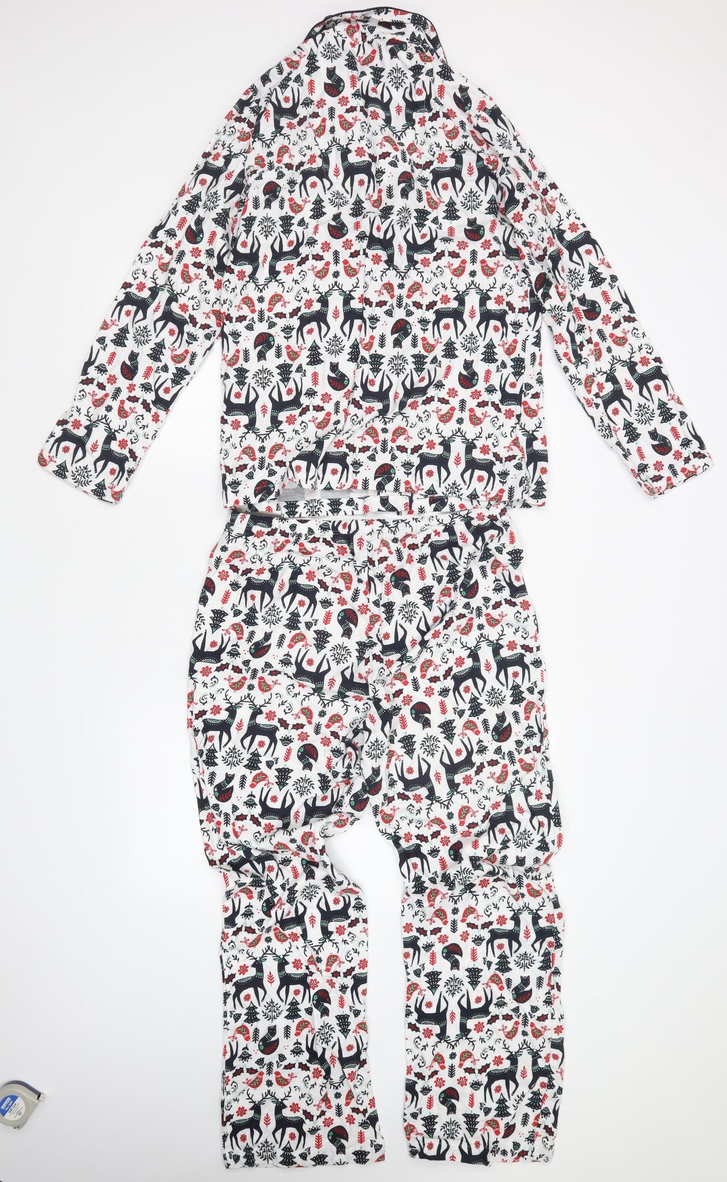 TU Womens Multicoloured Animal Print   Pyjama Set Size 10  - Christmas