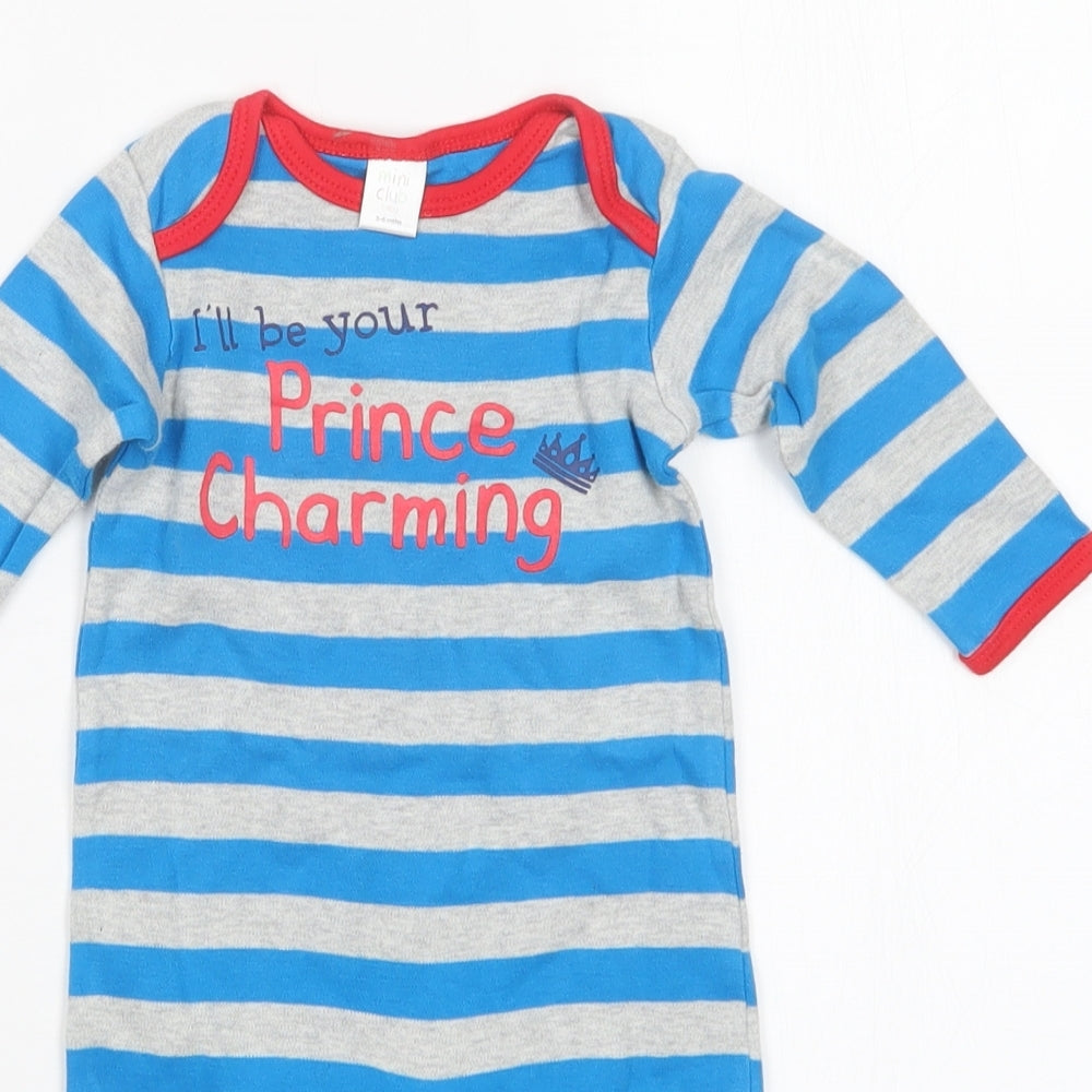 Boots Mini Club Boys Multicoloured Striped  Babygrow One-Piece Size 3-6 Months