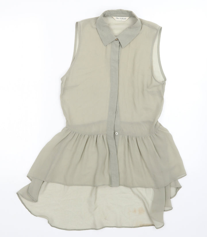Miss Selfridge Womens Green Basic Blouse Size 6