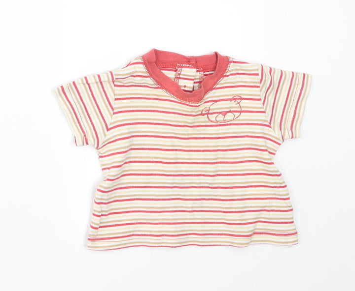 George Baby Red Striped Basic T-Shirt Size 3-6 Months