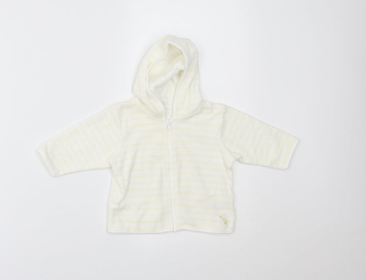 George Baby White Striped  Full Zip Jumper Size 3-6 Months
