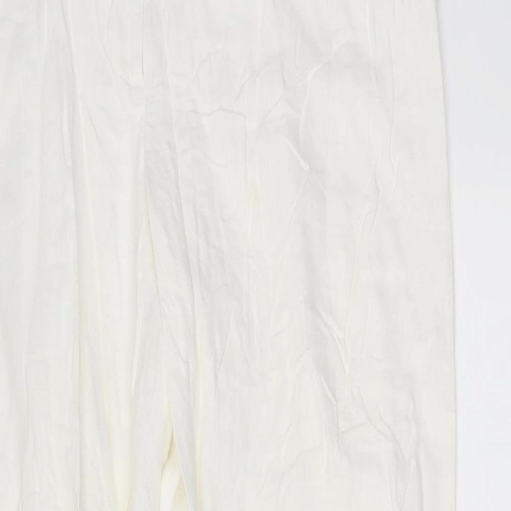 M&S Womens White   Trousers  Size 12 L25 in