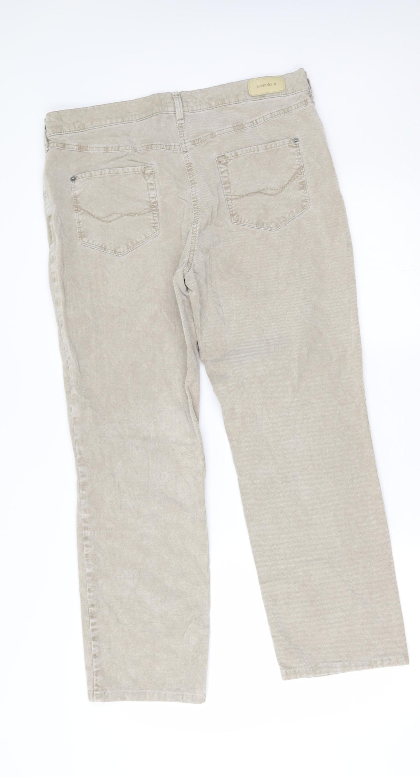 GARDEUR Womens Beige  Corduroy Straight Jeans Size 16 L27 in