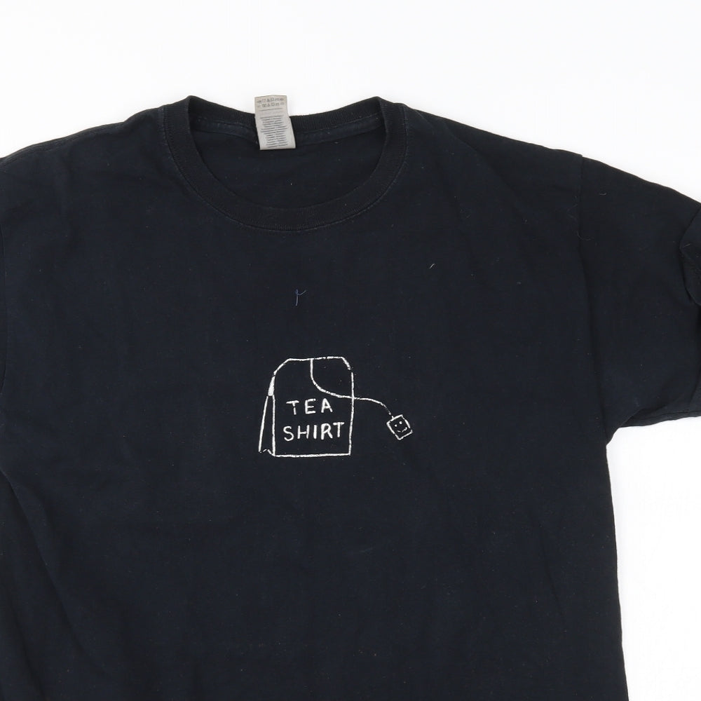 Gildan Mens Black    T-Shirt Size M  - tea shirt