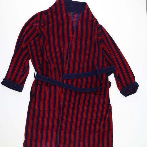 M&S Mens Red Striped   Robe Size L