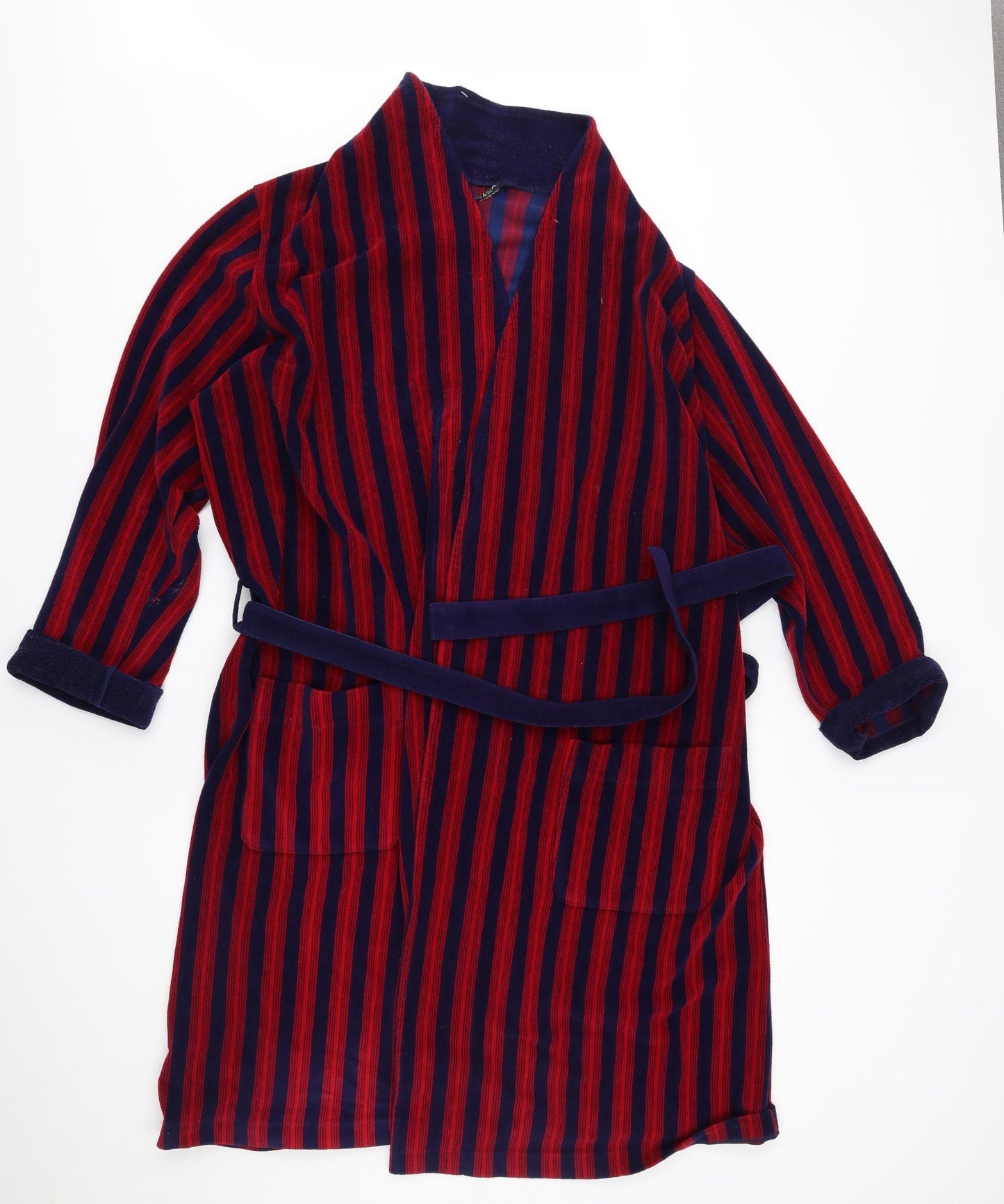 M&S Mens Red Striped   Robe Size L
